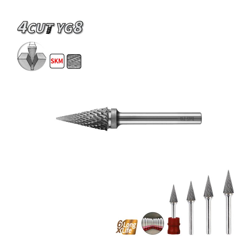 פצירת וידיה YG8 מסתובבת חרוט מלא 4CUT SKM B.Tech 0508255