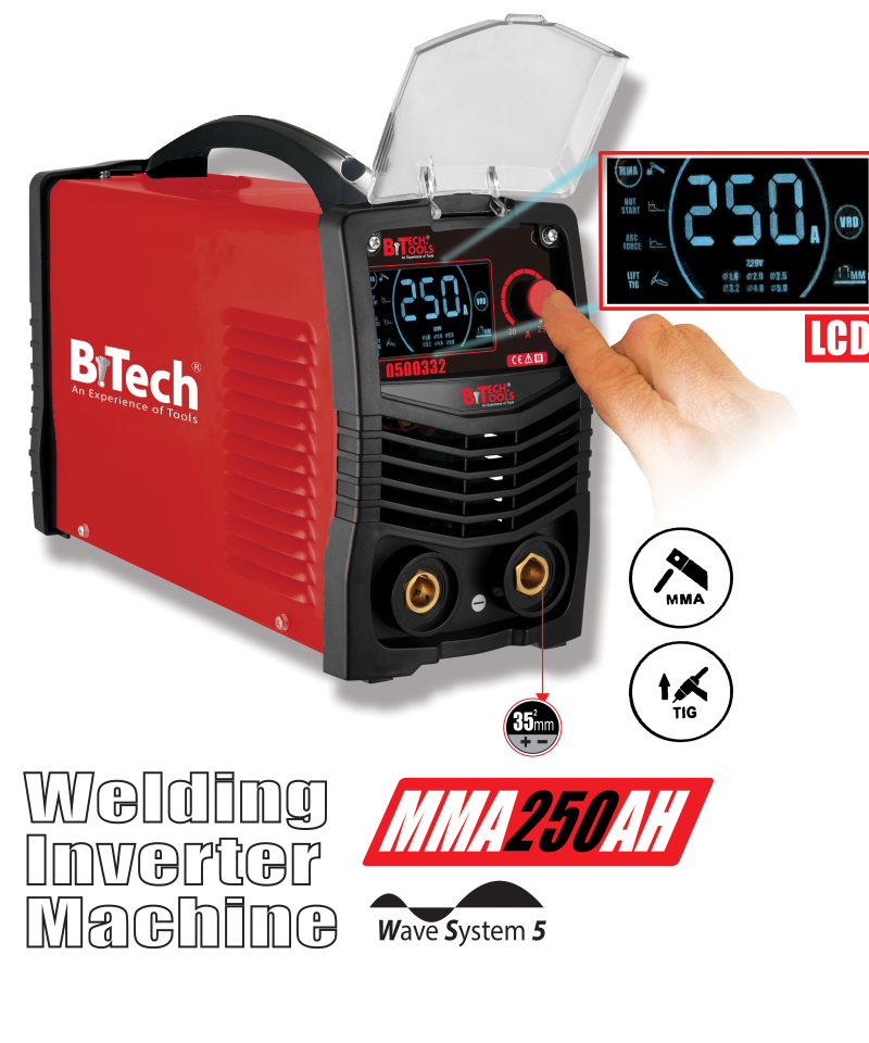 רתכת אינוורטר Wave System 5 – 250AH B.Tech 0500332